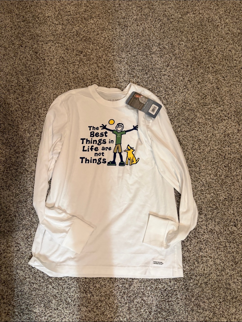 Life Is Good White Long Sleeve Tee with Graphic